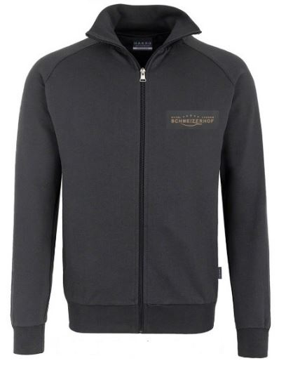 Herren_Sweatjacke_schwarz_Stick_beige_SHL